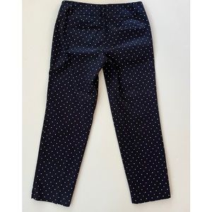 Ann Taylor Factory Women’s Navy and White Polka Dot Signature Pants Size 0